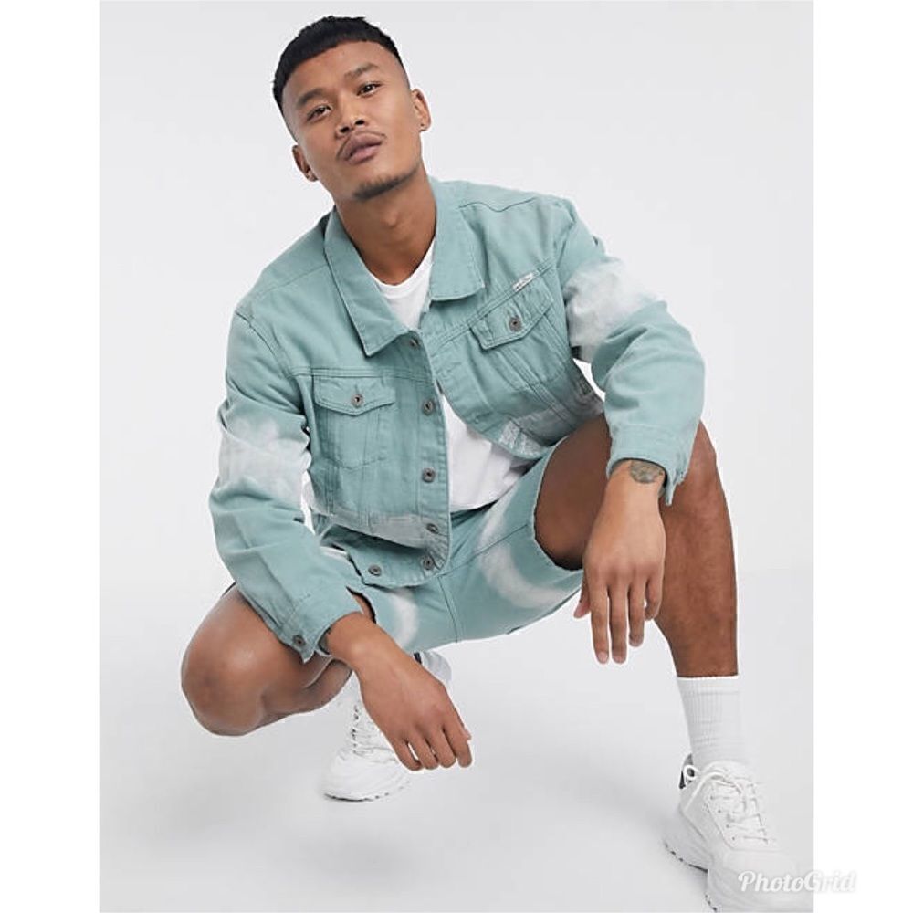 ASOS Liquor n Poker Oversized Ice cream tie dye denim jacket